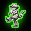 Whimsical Neon Sign for Cat Lovers with Cowboy Accents