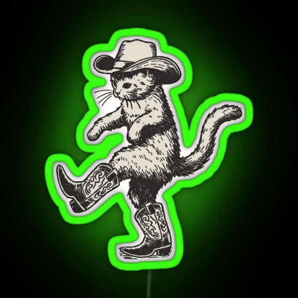 Cowboy Cat RGB Neon Sign