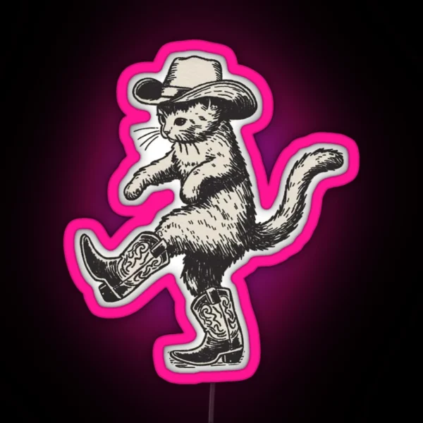 Cowboy Cat RGB Neon Sign