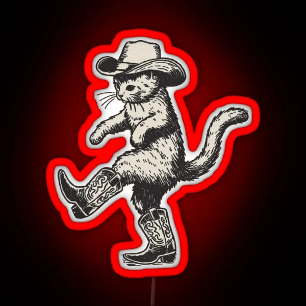 Cowboy Cat RGB Neon Sign