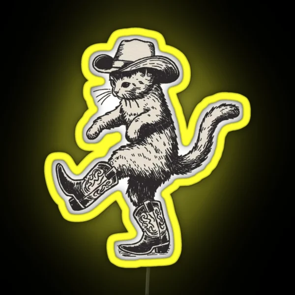Cowboy Cat RGB Neon Sign