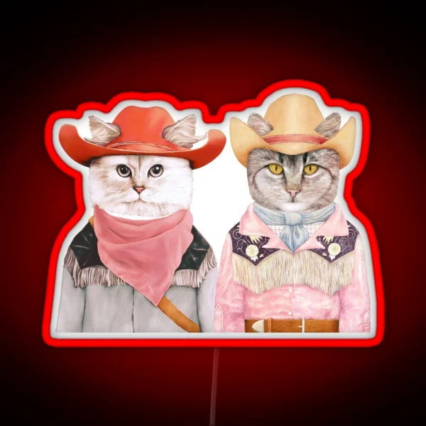 Cowboy Cats RGB Neon Sign