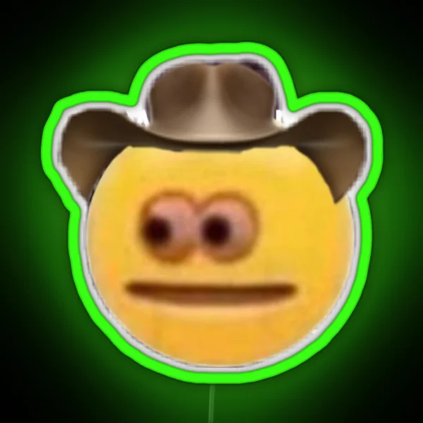 Cowboy Emoji Losing His Mind RGB Neon Sign
