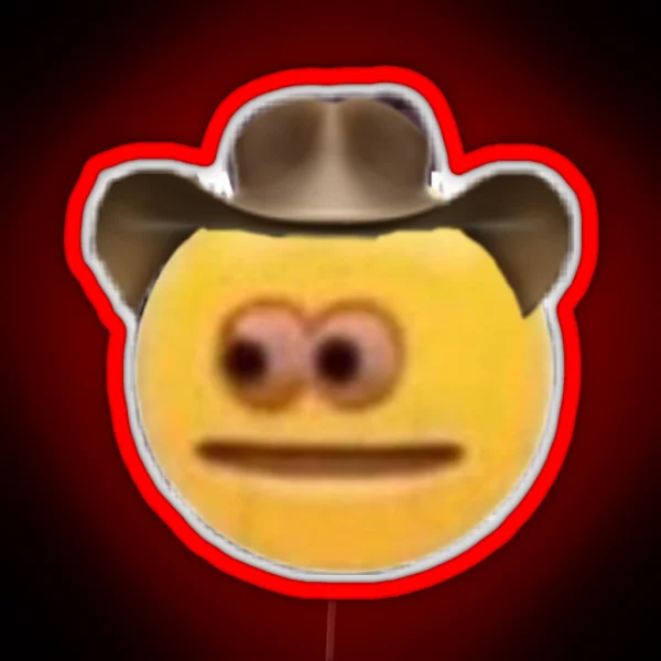 Cowboy Emoji Losing His Mind RGB Neon Sign