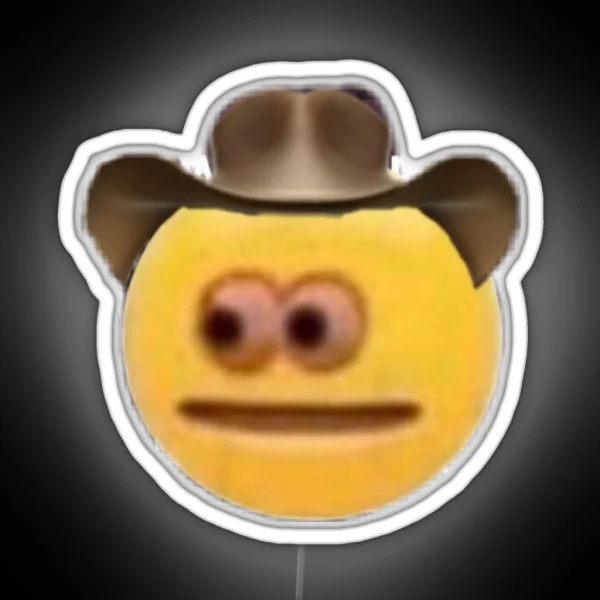 Cowboy Emoji Losing His Mind RGB Neon Sign