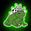 Vibrant Cowboy Frog Character Illuminates Your Space with Colorful Neon Lights.