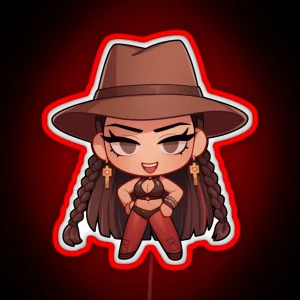 Cowboy Girl Chibi RGB Neon Sign