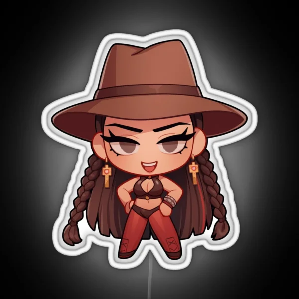 Cowboy Girl Chibi RGB Neon Sign