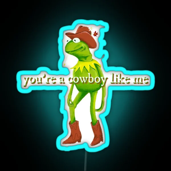 Cowboy Like Me Frog RGB Neon Sign