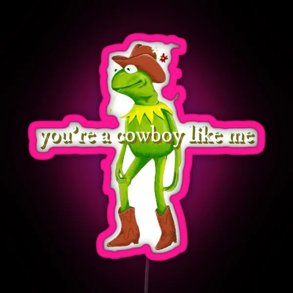 Cowboy Like Me Frog RGB Neon Sign