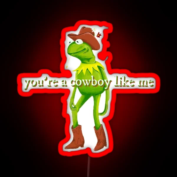 Cowboy Like Me Frog RGB Neon Sign