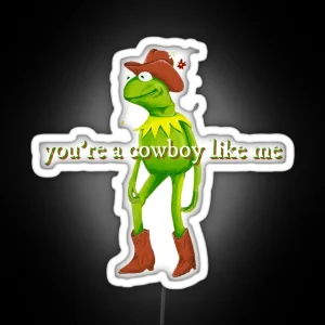 Cowboy Like Me Frog RGB Neon Sign