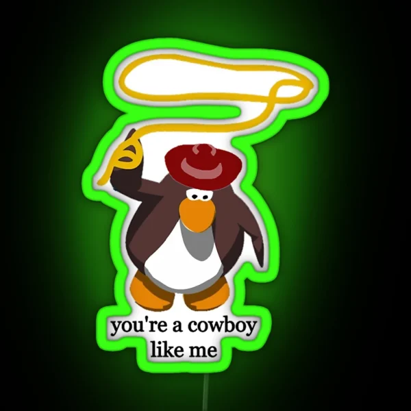 Cowboy Like Me Taylor Swift Penguin RGB Neon Sign