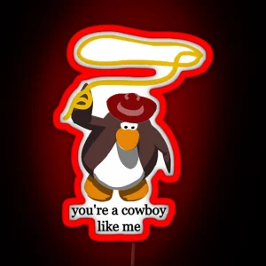 Cowboy Like Me Taylor Swift Penguin RGB Neon Sign