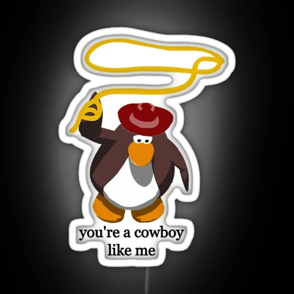 Cowboy Like Me Taylor Swift Penguin RGB Neon Sign