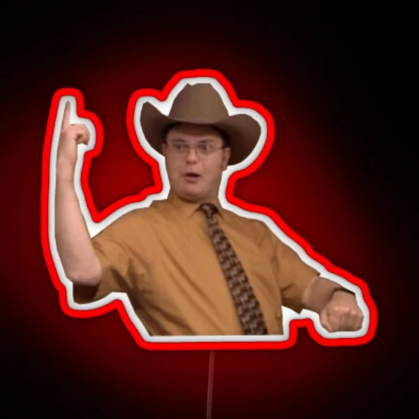 Cowboy Safety Dwight Schrute RGB Neon Sign