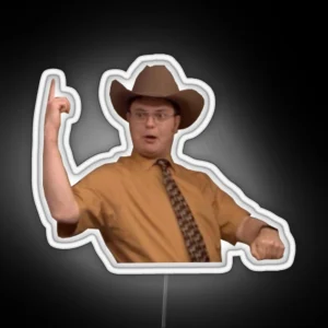 Cowboy Safety Dwight Schrute RGB Neon Sign