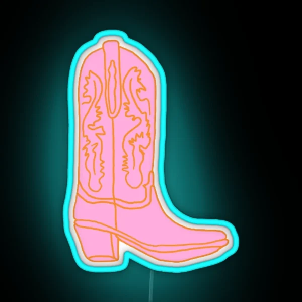 Cowgirl Boot RGB Neon Sign
