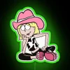 Vibrant Western-Themed Cowgirl Neon Sign Inspired by Lizzie McGuire Colors