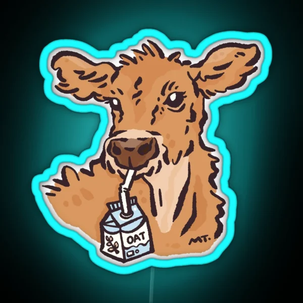 Cows Love Oat Milk RGB Neon Sign