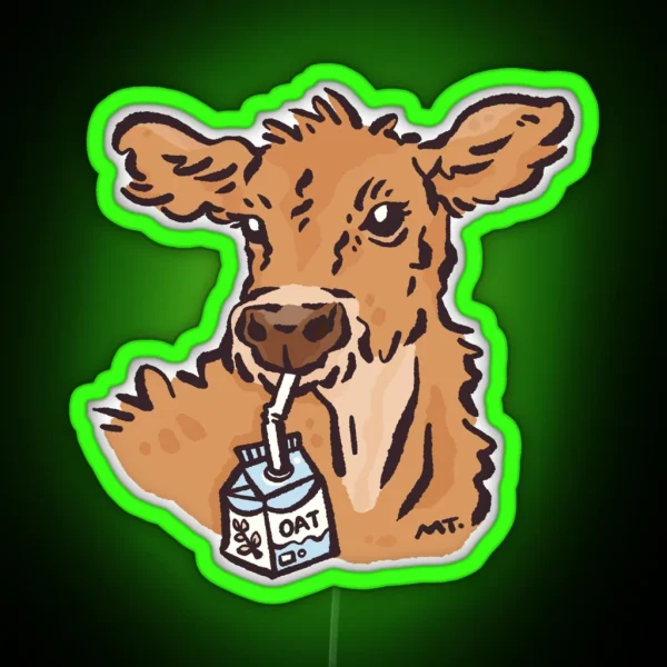 Cows Love Oat Milk RGB Neon Sign