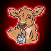 Udderly Delicious Nostalgia: Cows Love Oat Milk Neons Sign Artwork