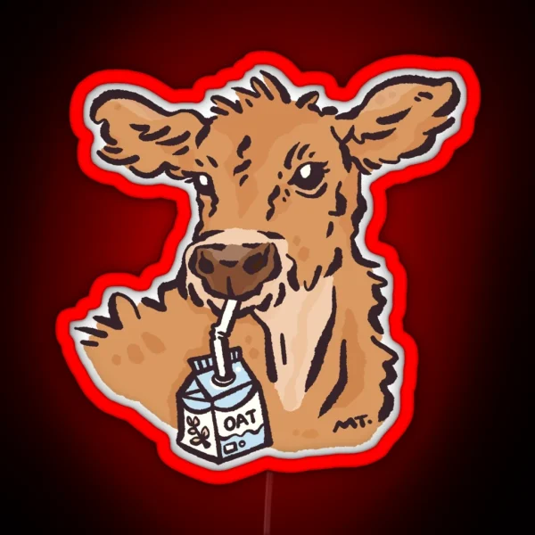 Cows Love Oat Milk RGB Neon Sign