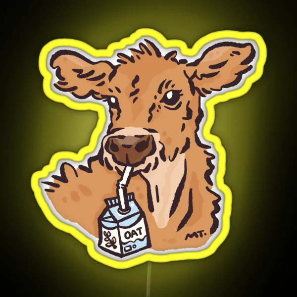Cows Love Oat Milk RGB Neon Sign