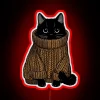 Electric neon cat decor for cozy autumnal seasonal sweater vibes.