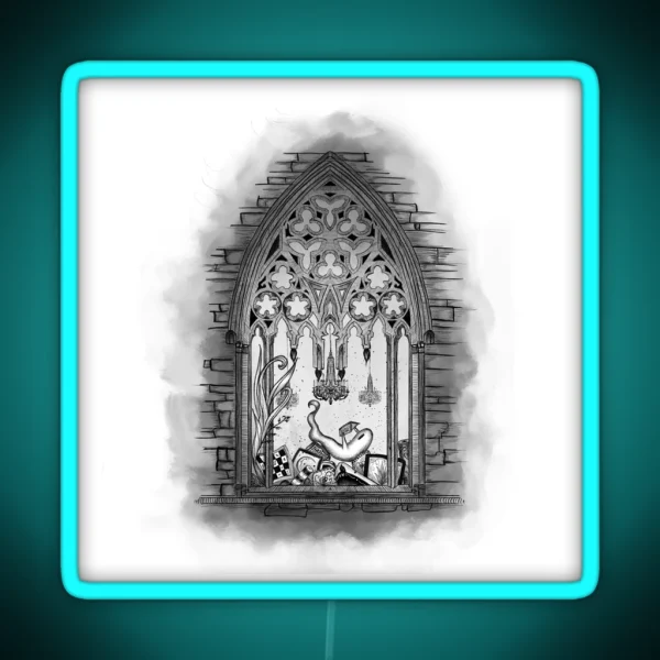 Cozy Gothic Reading Ghost RGB Neon Sign