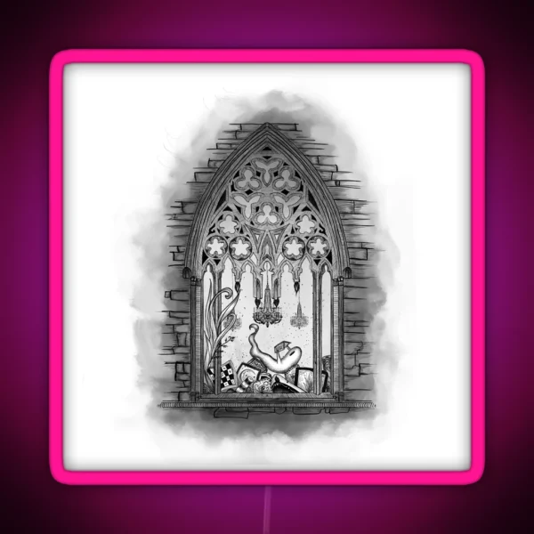 Cozy Gothic Reading Ghost RGB Neon Sign