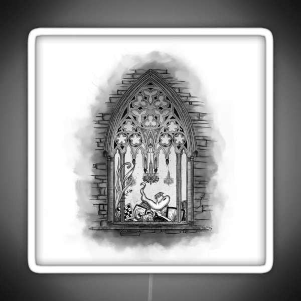 Cozy Gothic Reading Ghost RGB Neon Sign