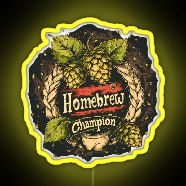 Craft Beer Homebrew Champion RGB Neon Sign