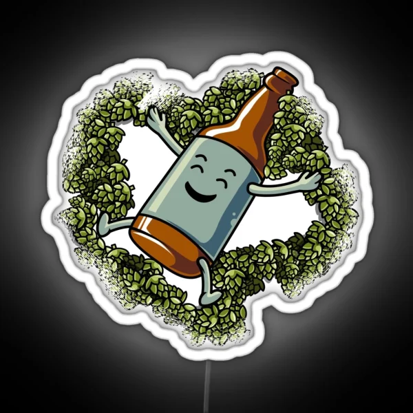 Craft Beer Hops Angel Funny Hobby Brewer RGB Neon Sign