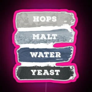 Craft Beer Hops Malt Water Yeast Beer Brewer RGB Neon Sign