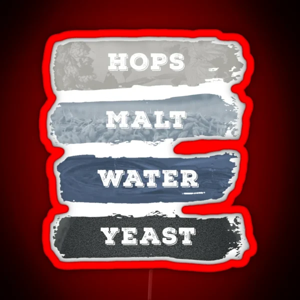 Craft Beer Hops Malt Water Yeast Beer Brewer RGB Neon Sign