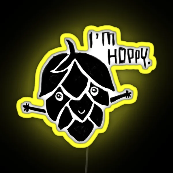 Craft Brewery Pun Happy Hoppy Hops Im Hoppy RGB Neon Sign