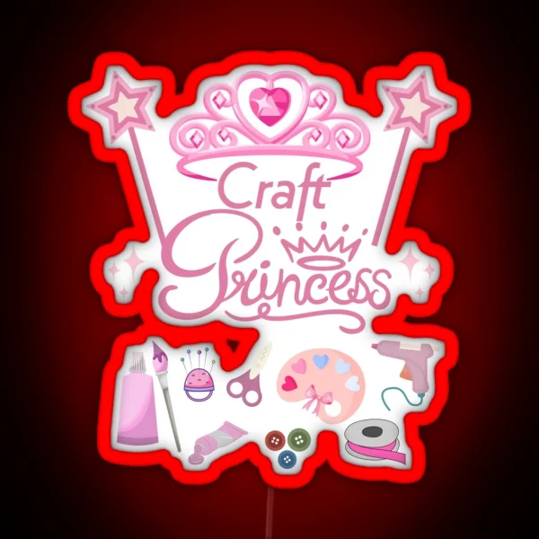Craft Princess Pink Women Girls Gift RGB Neon Sign