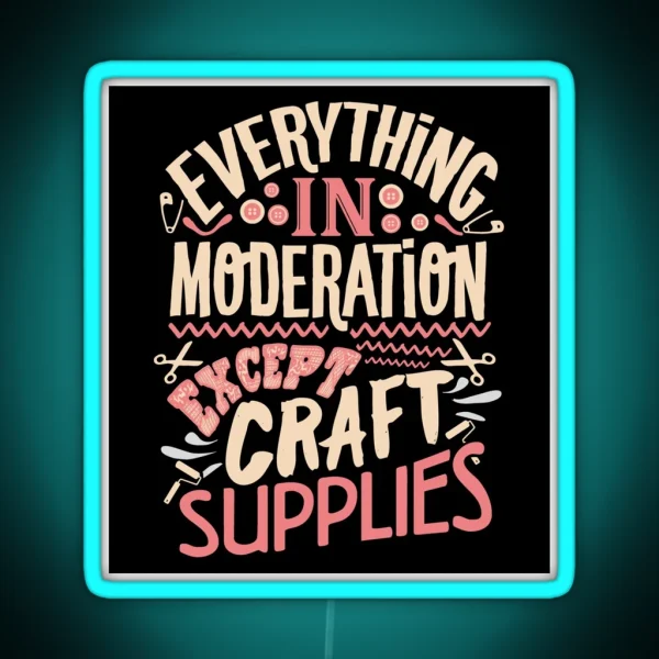 Craft Supply Shopping And Crafting Gifts And Apparel RGB Neon Sign