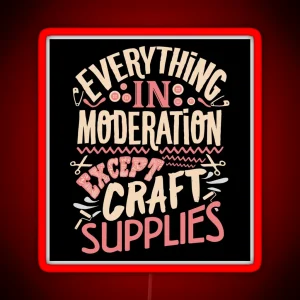 Craft Supply Shopping And Crafting Gifts And Apparel RGB Neon Sign