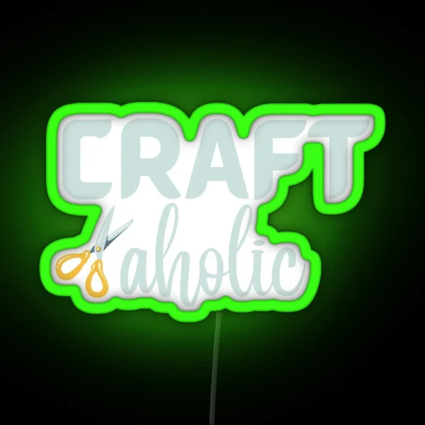 Craftaholic Crafting Art Craft Funny Hobby Love Crafting RGB Neon Sign