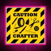 RGB Neon Sign with Black and Yellow Caution Design