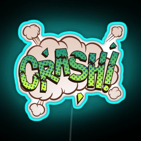 Crash Comic Book Funny Sound Effects RGB Neon Sign