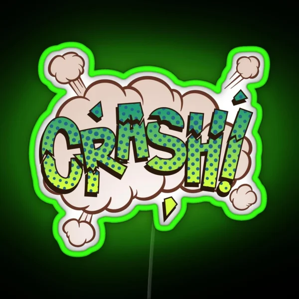 Crash Comic Book Funny Sound Effects RGB Neon Sign