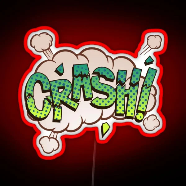 Crash Comic Book Funny Sound Effects RGB Neon Sign
