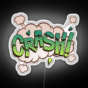 Crash Comic Book Funny Sound Effects RGB Neon Sign