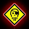 Bold crash override warning message in vibrant RGB neon lighting