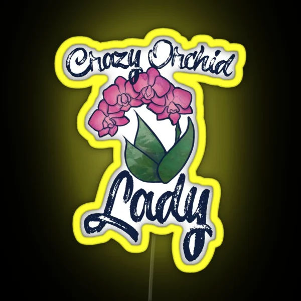 Crazy Orchid Lady RGB Neon Sign