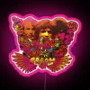 Vibrant rainbow colored album art inspired RGB neon display