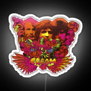 Cream Band Psychedelic Album Cover RGB Neon Sign